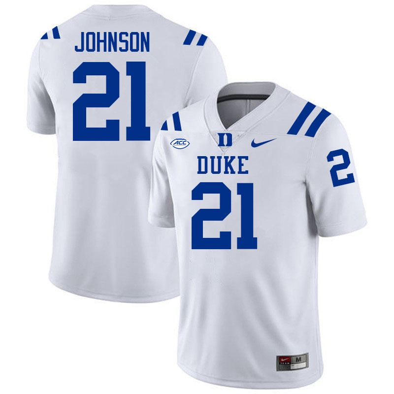 Duke Blue Devils #21 Qeanu Johnson College Football Jersey Stitched-White